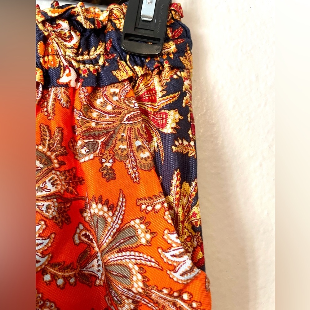 Anthropologie Paisley Print Viscose Shorts Women's XS‎ Orange Relaxed Comfort - Picture 5 of 7